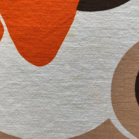 Vintage Orange Brown Floral Psychedelic Tablecloth - Picture 6 of 11